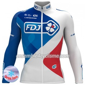 Maillot Cyclisme 2017 FDJ Hiver Thermal Fleece N001